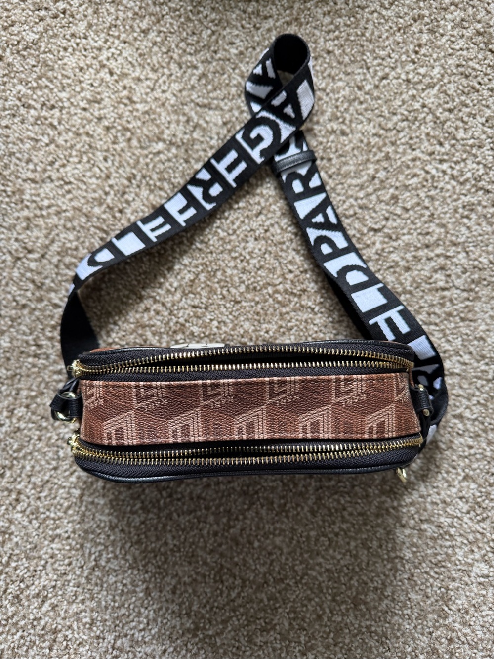 Karl Lagerfeld Brown Monogram Crossbody with Character Patches - Picture 5 of 5